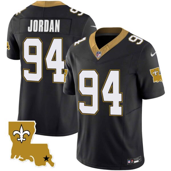 Youth’s Saints 1987 Legacy Vapor Jersey – All Stitched – Black – Cameron Jordan
