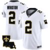 Youth’s Saints 1987 Legacy Vapor Jersey – All Stitched – White – Jameis Winston