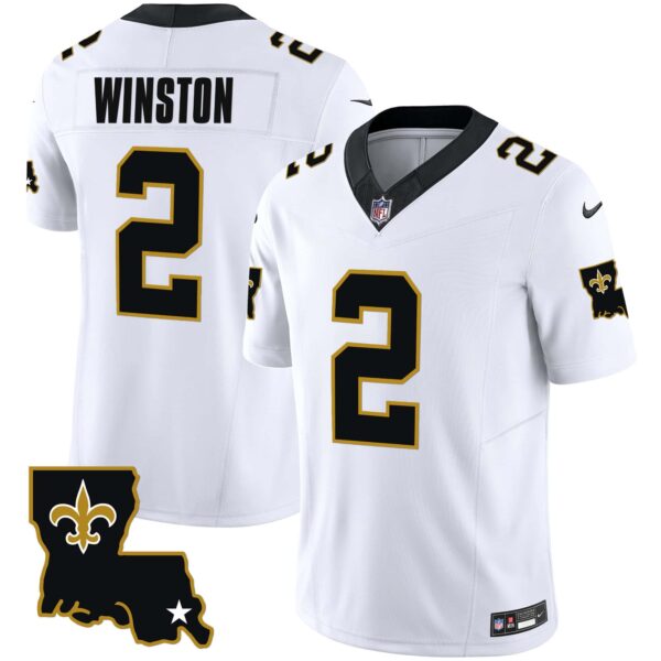 Youth’s Saints 1987 Legacy Vapor Jersey – All Stitched – White – Jameis Winston