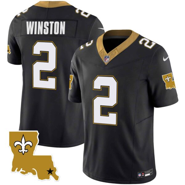 Youth’s Saints 1987 Legacy Vapor Jersey – All Stitched – Black – Jameis Winston
