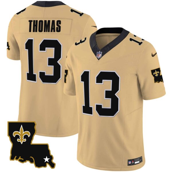 Youth’s Saints 1987 Legacy Vapor Jersey – All Stitched – Gold – Michael Thomas