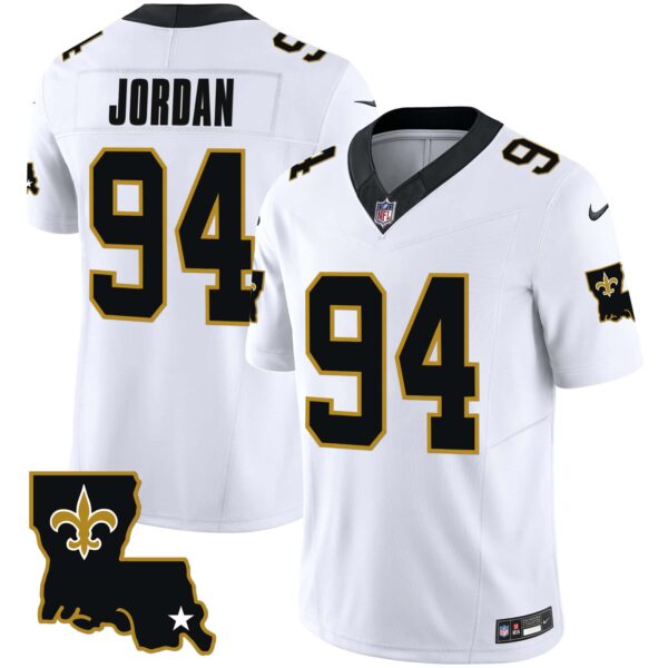 Youth’s Saints 1987 Legacy Vapor Jersey – All Stitched – White – Cameron Jordan