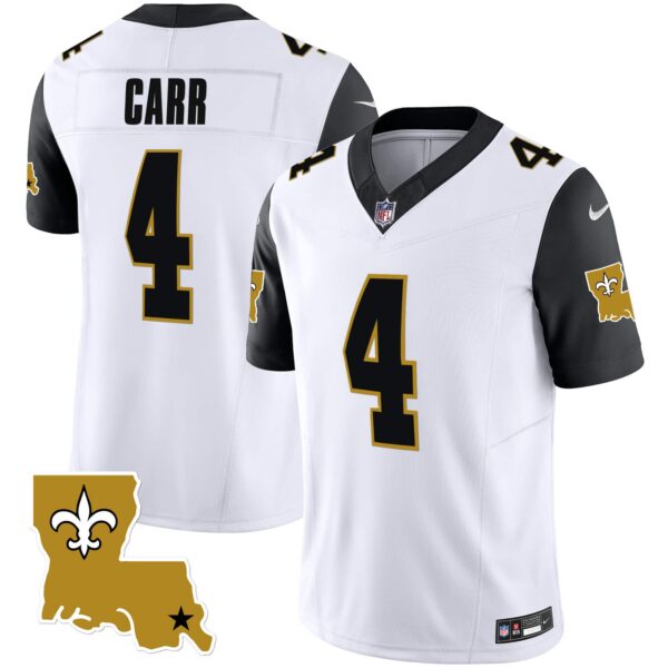 Youth’s Saints 1987 Legacy Vapor Jersey – All Stitched – Black Sleeves – Derek Carr