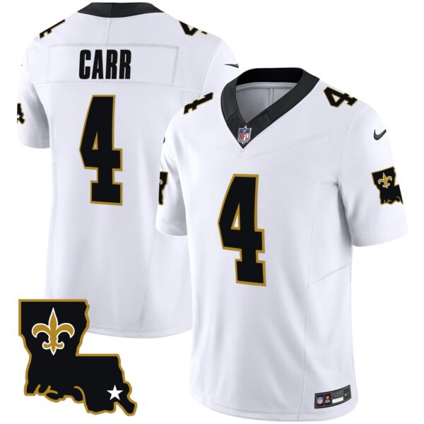 Youth’s Saints 1987 Legacy Vapor Jersey – All Stitched – White – Derek Carr