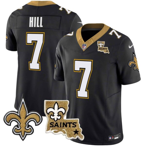 Men’s Saints Vapor Limited Jersey – New Orleans Patch – All Stitched – Black – Taysom Hill