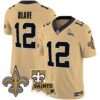 Men’s Saints Vapor Limited Jersey – New Orleans Patch – All Stitched – Gold – Chris Olave