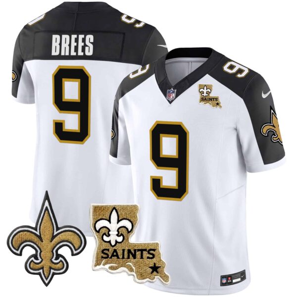 Men’s Saints Vapor Limited Jersey – New Orleans Patch – All Stitched – Inverted – Drew Brees
