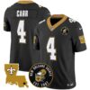 Men’s Saints EST. 1967 Patch Vapor Jersey – All Stitched – Black – Derek Carr