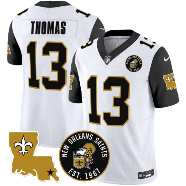 Men’s Saints EST. 1967 Patch Vapor Jersey – All Stitched – Black Sleeves – Michael Thomas