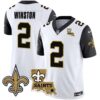 Men’s Saints Vapor Limited Jersey – New Orleans Patch – All Stitched – Black Sleeves – Jameis Winston