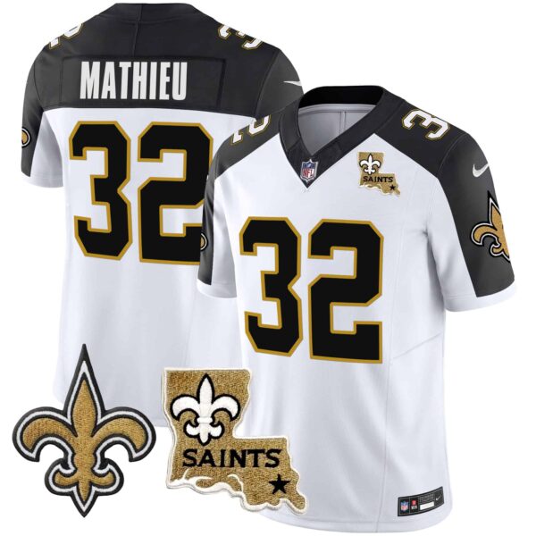 Men’s Saints Vapor Limited Jersey – New Orleans Patch – All Stitched – Inverted – Tyrann Mathieu