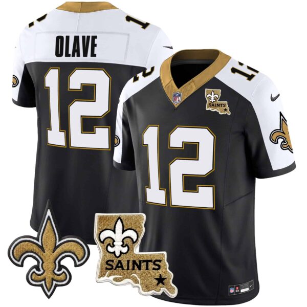 Men’s Saints Vapor Limited Jersey – New Orleans Patch – All Stitched – Alternate – Chris Olave