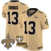 Men’s Saints Vapor Limited Jersey – New Orleans Patch – All Stitched – Gold – Michael Thomas