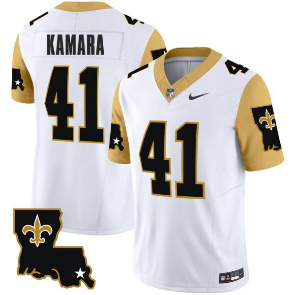 Men’s Saints 1987 Legacy Vapor Limited Jersey V2 – All Stitched – White – Alvin Kamara