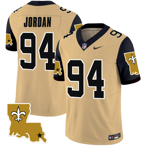 Men’s Saints 1987 Legacy Vapor Limited Jersey V2 – All Stitched – Gold – Cameron Jordan