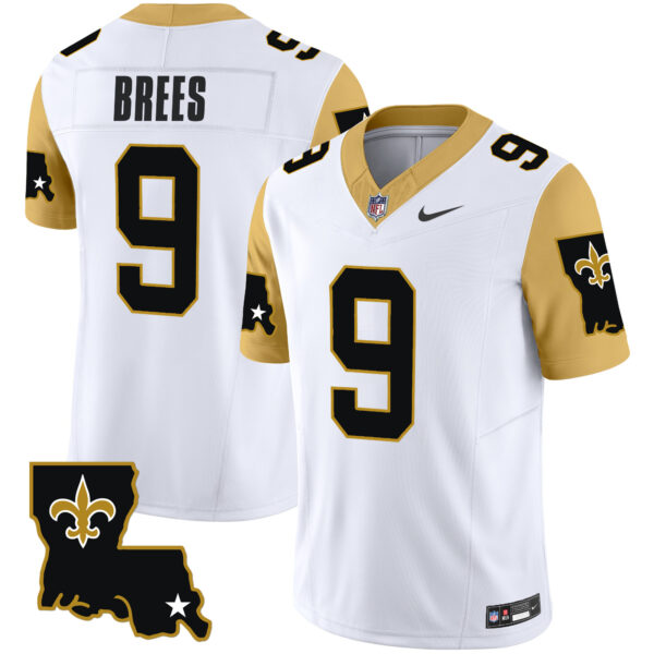Men’s Saints 1987 Legacy Vapor Limited Jersey V2 – All Stitched – White – Drew Brees