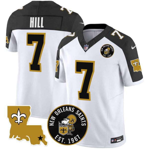 Men’s Saints EST. 1967 Patch Vapor Jersey – All Stitched – Inverted – Taysom Hill