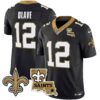 Men’s Saints Vapor Limited Jersey – New Orleans Patch – All Stitched – Black – Chris Olave
