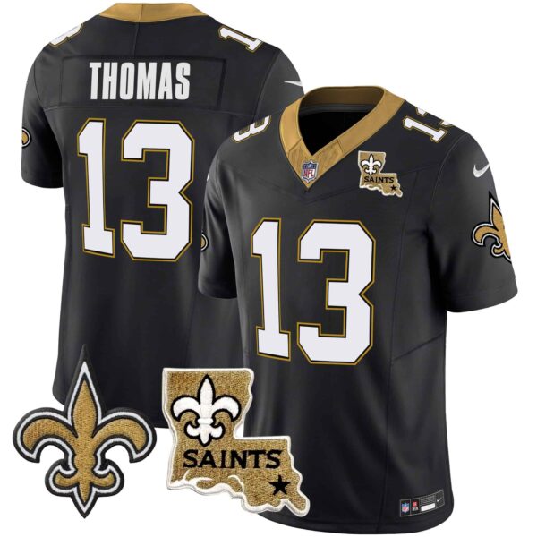 Men’s Saints Vapor Limited Jersey – New Orleans Patch – All Stitched – Black – Michael Thomas