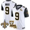 Men’s Saints Vapor Limited Jersey – New Orleans Patch – All Stitched – Black Sleeves – Drew Brees