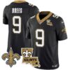 Men’s Saints Vapor Limited Jersey – New Orleans Patch – All Stitched – Black – Drew Brees