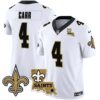 Men’s Saints Vapor Limited Jersey – New Orleans Patch – All Stitched – White – Derek Carr