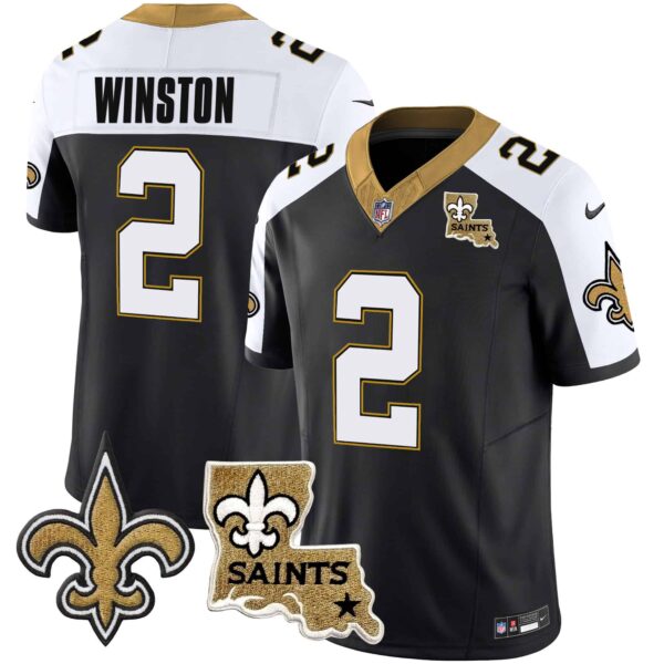 Men’s Saints Vapor Limited Jersey – New Orleans Patch – All Stitched – Alternate – Jameis Winston