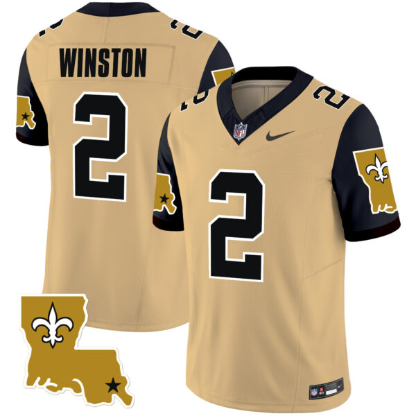 Men’s Saints 1987 Legacy Vapor Limited Jersey V2 – All Stitched – Gold – Jameis Winston