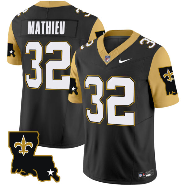 Men’s Saints 1987 Legacy Vapor Limited Jersey V2 – All Stitched – Black – Tyrann Mathieu