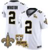 Men’s Saints Vapor Limited Jersey – New Orleans Patch – All Stitched – White – Jameis Winston