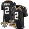 Men’s Saints Vapor Limited Jersey – New Orleans Patch – All Stitched – Black – Jameis Winston