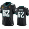 Philadelphia Eagles #62 Jason Kelce Black 2023 FUSE With 4-Star C Patch And John Jersey