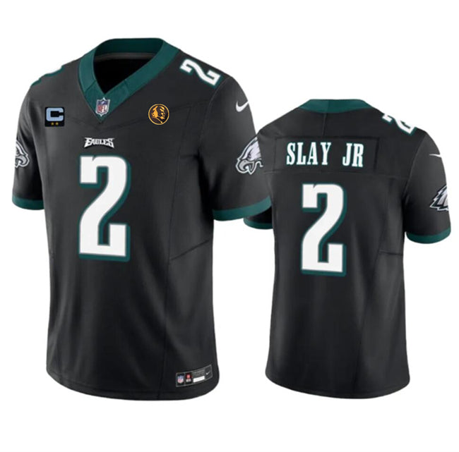 Philadelphia Eagles #2 Darius Slay JR Black 2023 FUSE With 1-Star C Patch And Jersey
