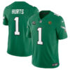 Philadelphia Eagles #1 Jalen Hurts Green 2023 FUSE Throwback With 3-Star C Patch Jersey