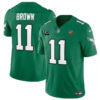 Philadelphia Eagles #11 A J Brown Green 2023 FUSE Throwback With 1-Star C Patch Jersey