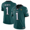 Philadelphia Eagles #1 Jalen Hurts Green 2023 FUSE With 3-Star C Patch And John Jersey