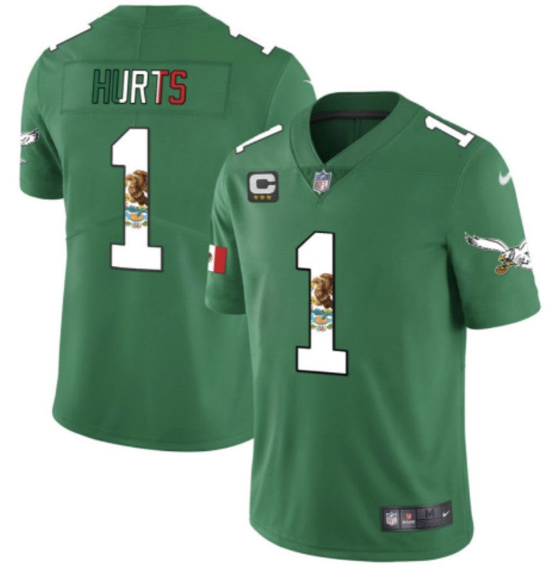 Philadelphia Eagles #1 Jalen Hurts Green Mexico Vapor Untouchable Limited Football Stitched Jersey