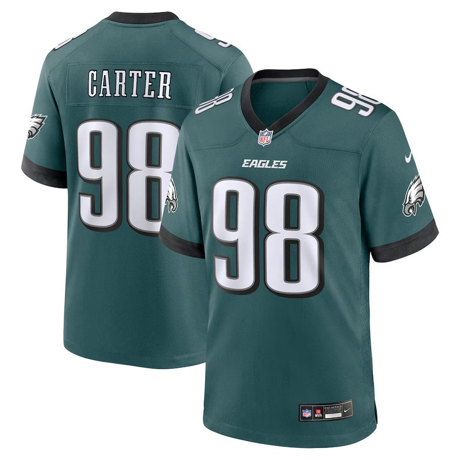 Philadelphia Eagles #98 Jalen Carter Team Game Jersey Midnight Green