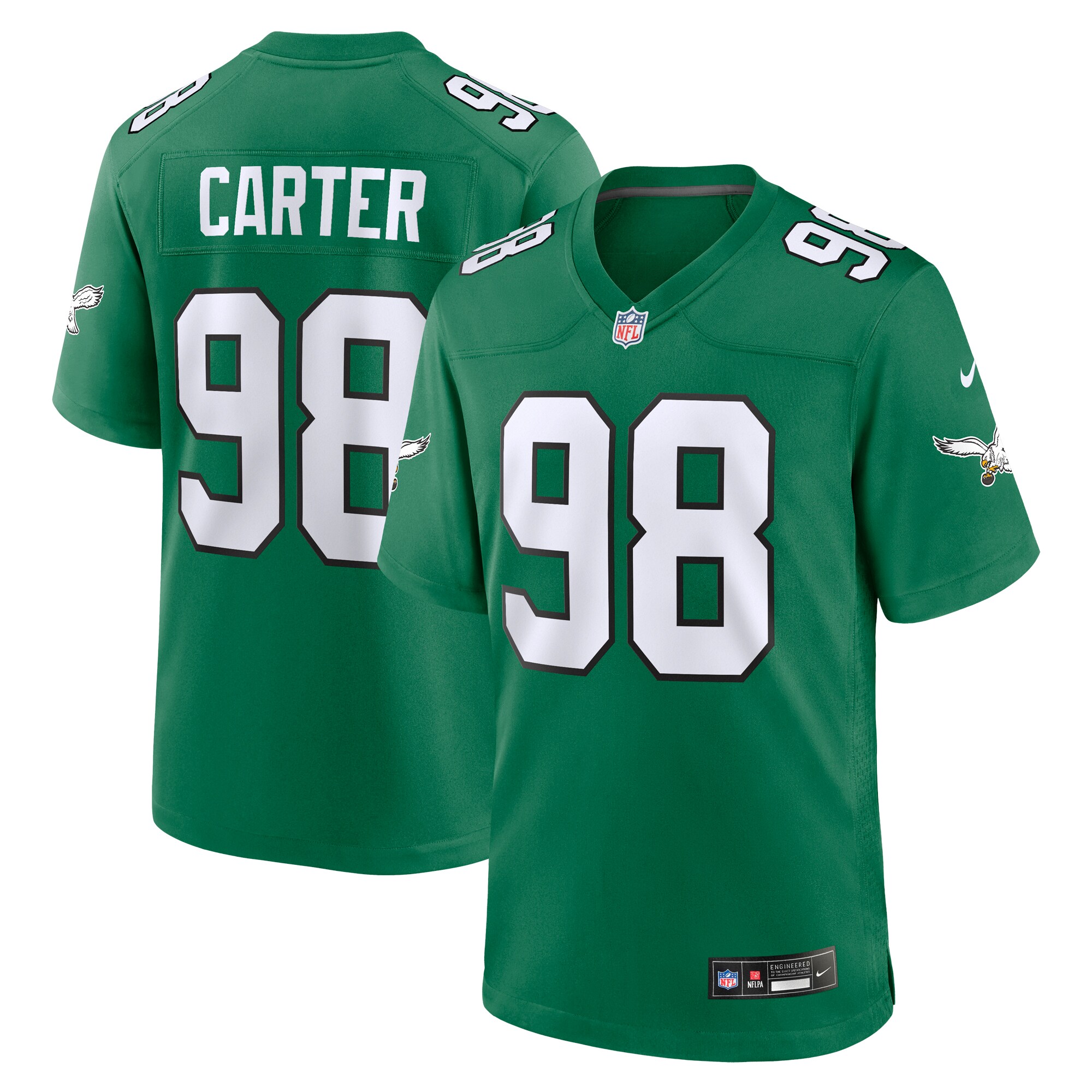 Jalen Carter Philadelphia Eagles Nike Alternate Game Jersey Kelly Green