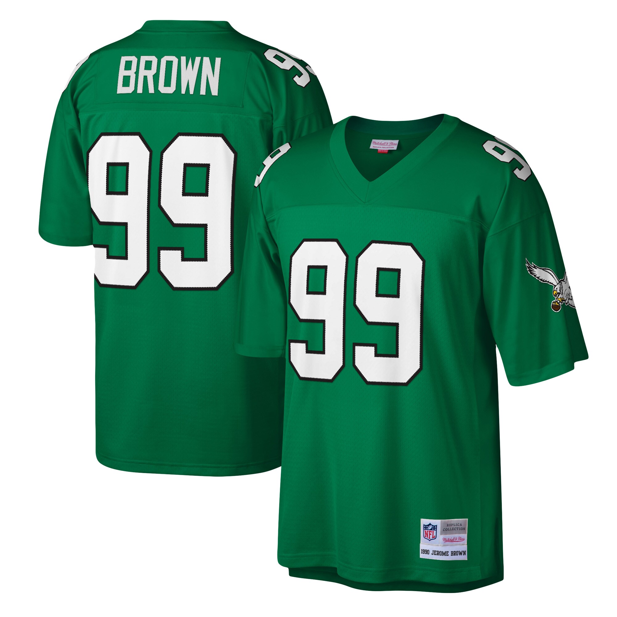 Jerome Brown Philadelphia Eagles Mitchell Ness Legacy Replica Jersey Kelly Green