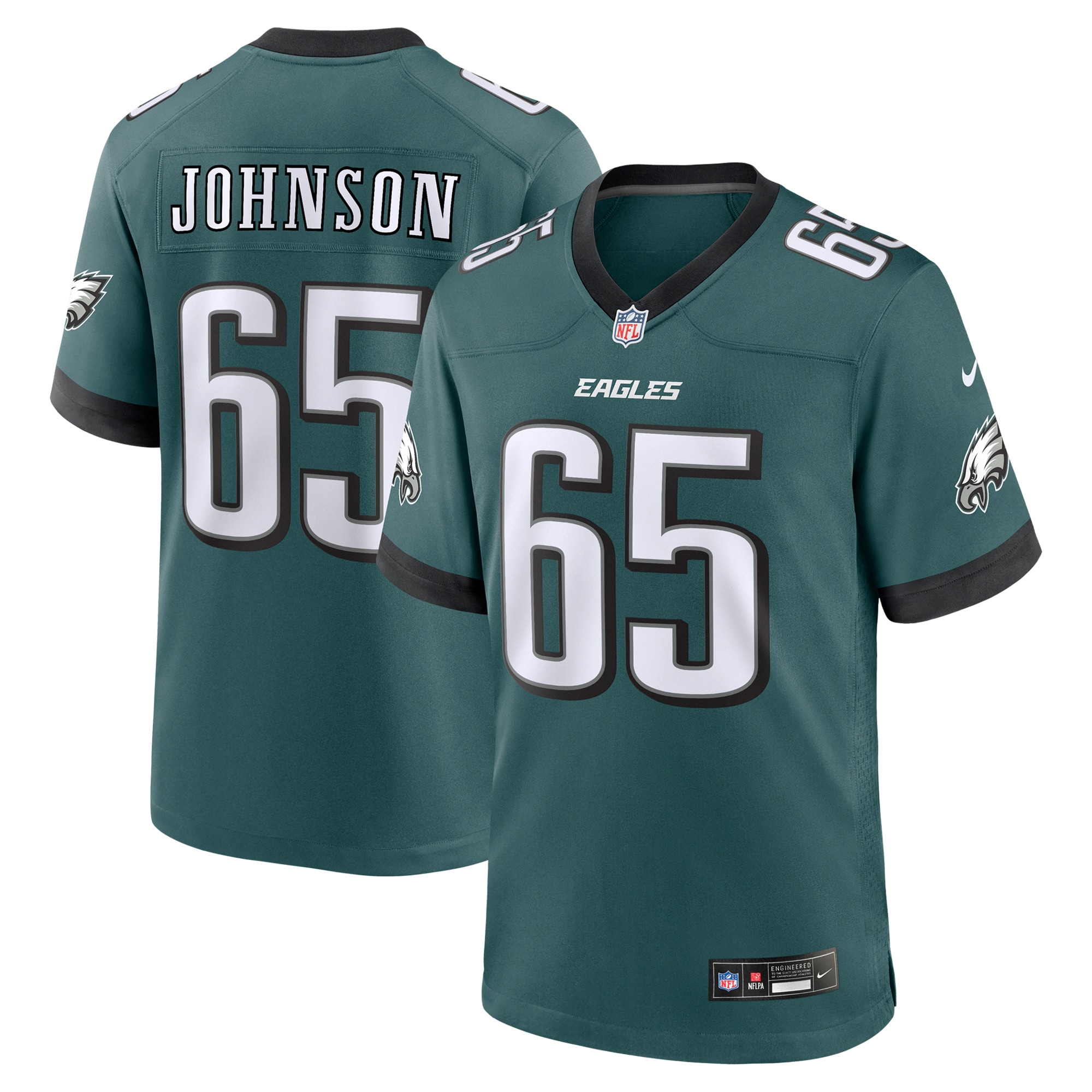 Lane Johnson Philadelphia Eagles Nike Team Game Jersey Midnight Green