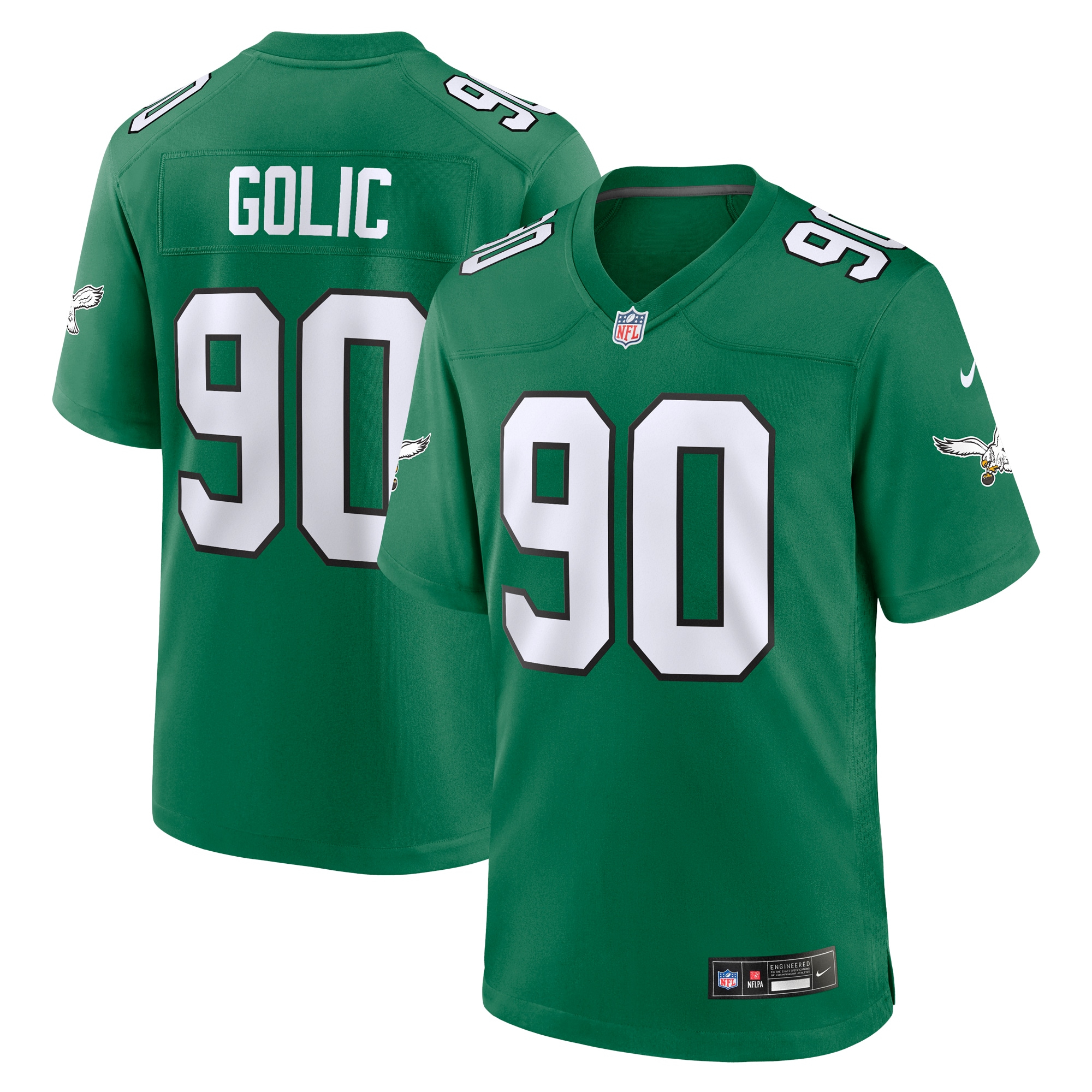 Mike Golic Philadelphia Eagles Nike Alternate Game Jersey Kelly Green