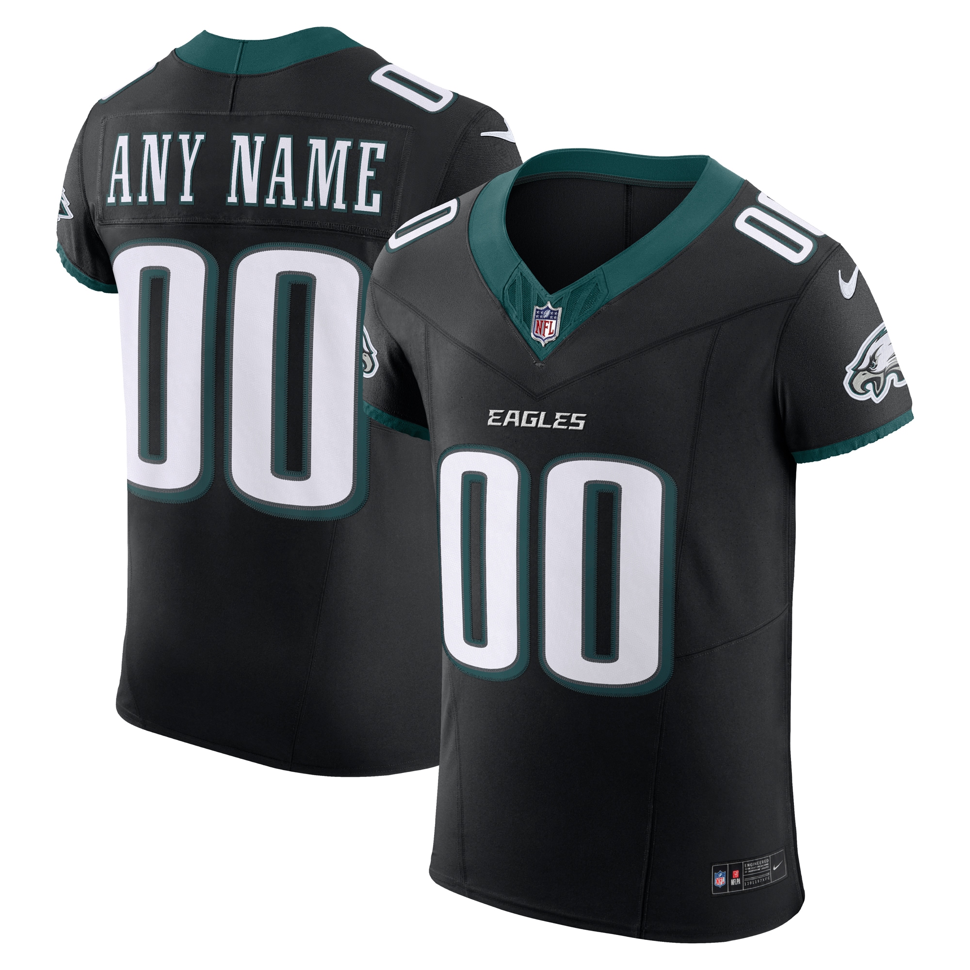 Philadelphia Eagles Nike Alternate Vapor FUSE Elite Custom Jersey Black