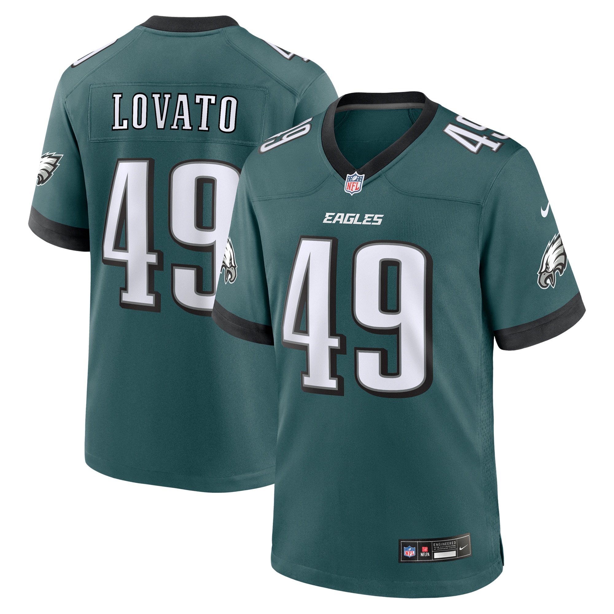 Rick Lovato Philadelphia Eagles Nike Team Game Jersey Midnight Green