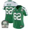 Women’s Eagles Jerome Brown Patch Kelly Green Alternate Jersey V2 – All Stitched – Kelly Alternate – Jason Kelce