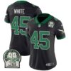 Women’s Eagles Jerome Brown Patch Kelly Green Alternate Jersey V2 – All Stitched – Black – Devin White