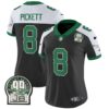 Women’s Eagles Jerome Brown Patch Kelly Green Alternate Jersey V2 – All Stitched – Black Alternate – Kenny Pickett