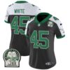 Women’s Eagles Jerome Brown Patch Kelly Green Alternate Jersey V2 – All Stitched – Black Alternate – Devin White