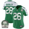 Women’s Eagles Jerome Brown Patch Kelly Green Alternate Jersey V2 – All Stitched – Kelly Alternate – Saquon Barkley