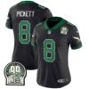 Women’s Eagles Jerome Brown Patch Kelly Green Alternate Jersey V2 – All Stitched – Black – Kenny Pickett